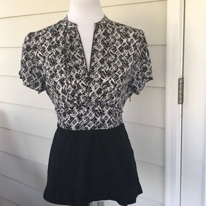 Black and White Blouse